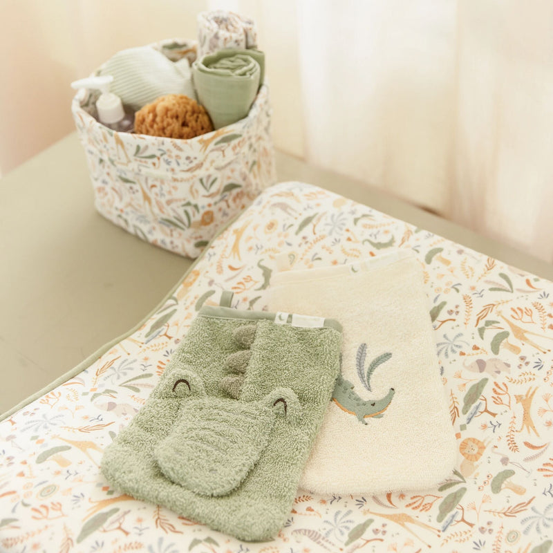 LD Washcloth Set Green Crocodile