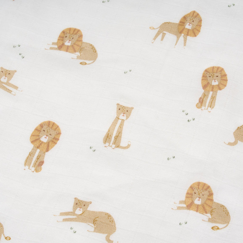 LD Fitted Sheet Safari Leo Yellow