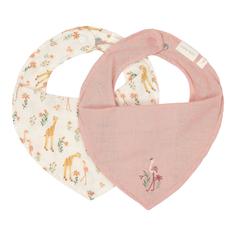 LD Bandana Bib 2-Pack Blooming/Rose