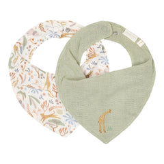 LD Bandana Bib 2-Pack Green/Safari Wonders