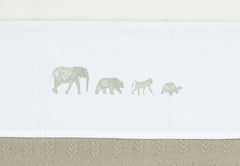 Flat Sheet 75x100cm Animals Olive Green