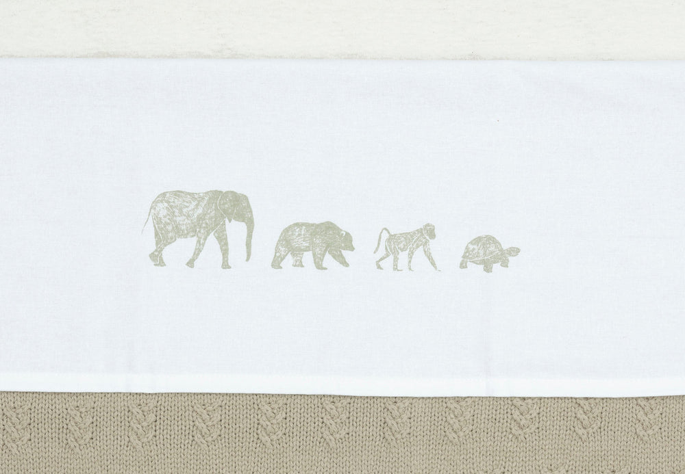 Flat Sheet 75x100cm Animals Olive Green