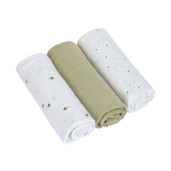Swaddle & Burp Blanket Medium 3pc