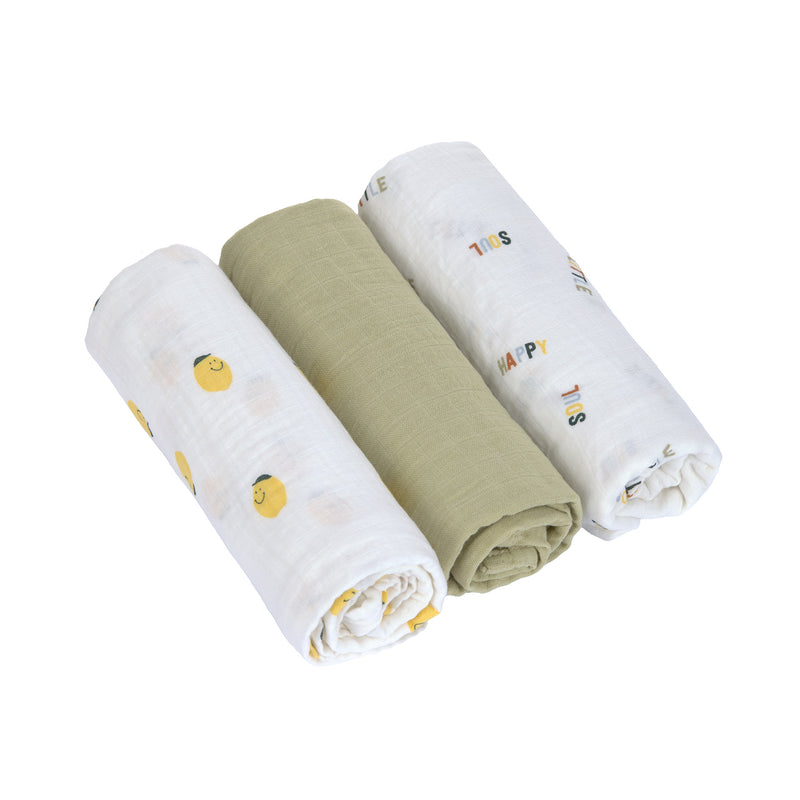Swaddle & Burp Blankets Large 3 Pack