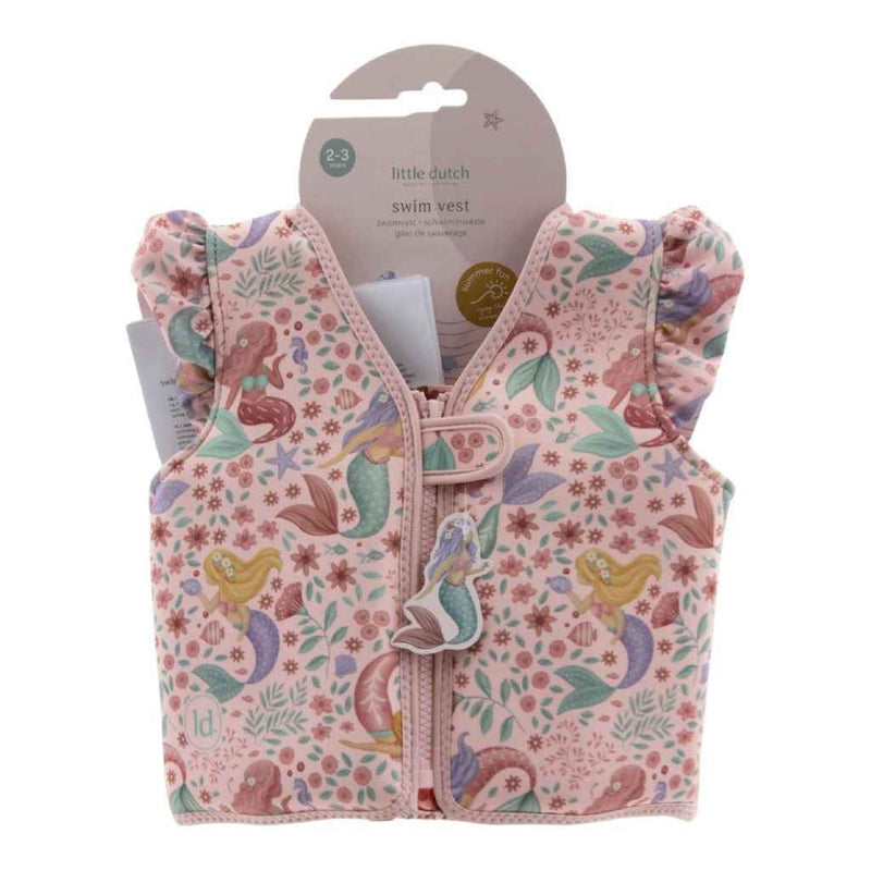 Little Dutch swim vest Dreamy Mermaid on its card
