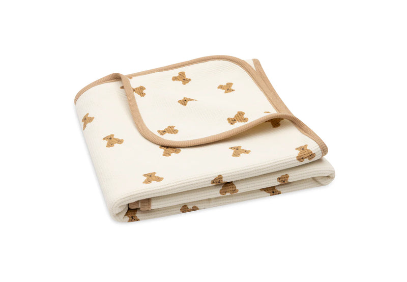 Blanket Little Waffle Mini Teddy Bear 100x75cm