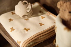 Blanket Little Waffle Mini Teddy Bear 100x75cm