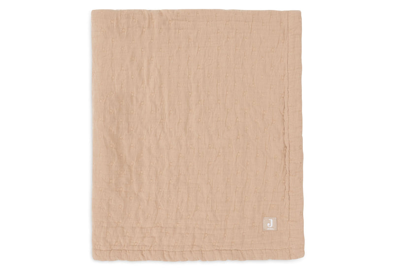 Jollein jacquard muslin blanket 75x100 in Biscuit