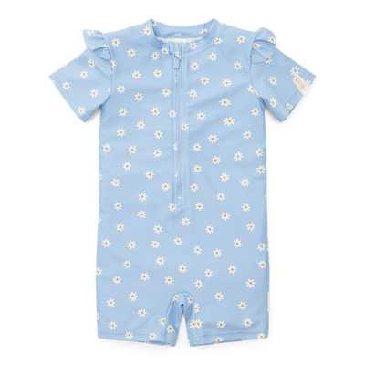 LD Swimsuit Short Sleeve Daisy Blue