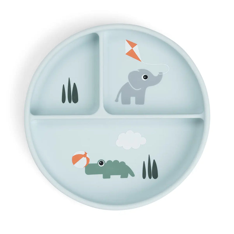 Done by Deer Stick&Stay compartment plate Playground Blue