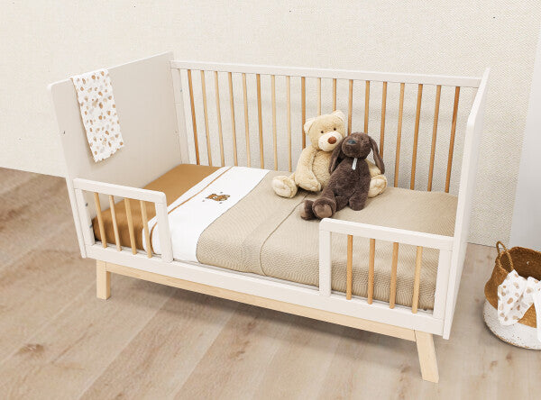 Cot Bed Lines Dune/Natural 70 x 140 cm