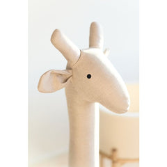 Standing Giraffe Linen Beige