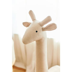 Standing Giraffe Linen Beige