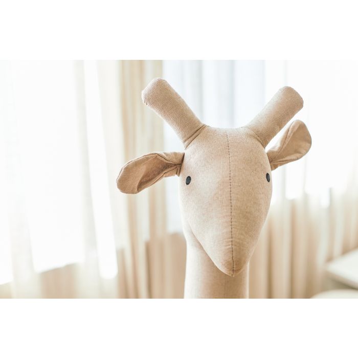 Standing Giraffe Linen Beige