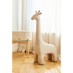 Standing Giraffe Linen Beige