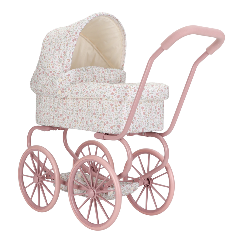 LD Metal Doll Pram Soft Flowers