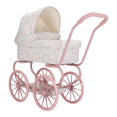 LD Metal Doll Pram Soft Flowers