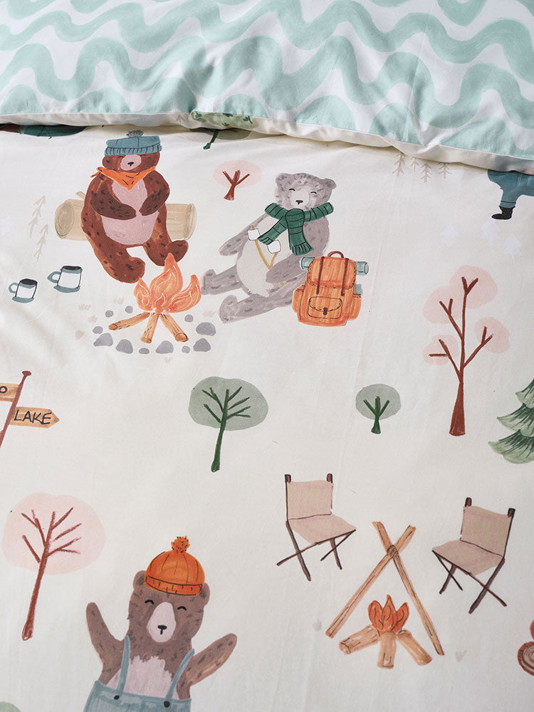 Duvet Cover Set Camping Bears