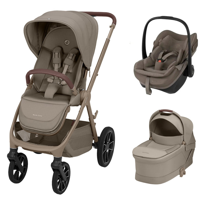 Maxi-Cosi Oxford+ Travel System Oak Truffle: stroller, Pebble Slide Pro car seat and carrycot