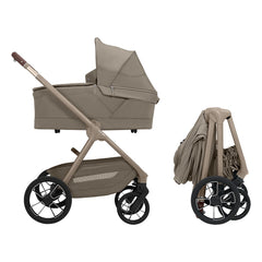 Maxi-Cosi Oxford+ Oak Truffle with carrycot, and folded