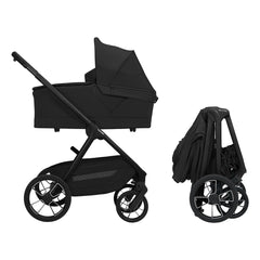Maxi-Cosi Oxford+ Onyx Black with carrycot, and folded