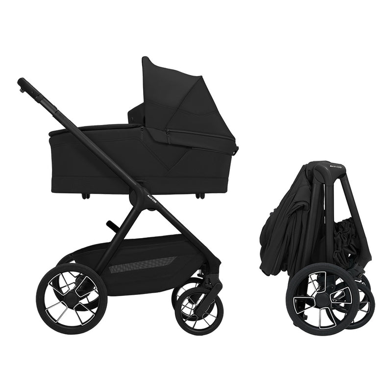 Maxi-Cosi Oxford+ Onyx Black with carrycot, and folded