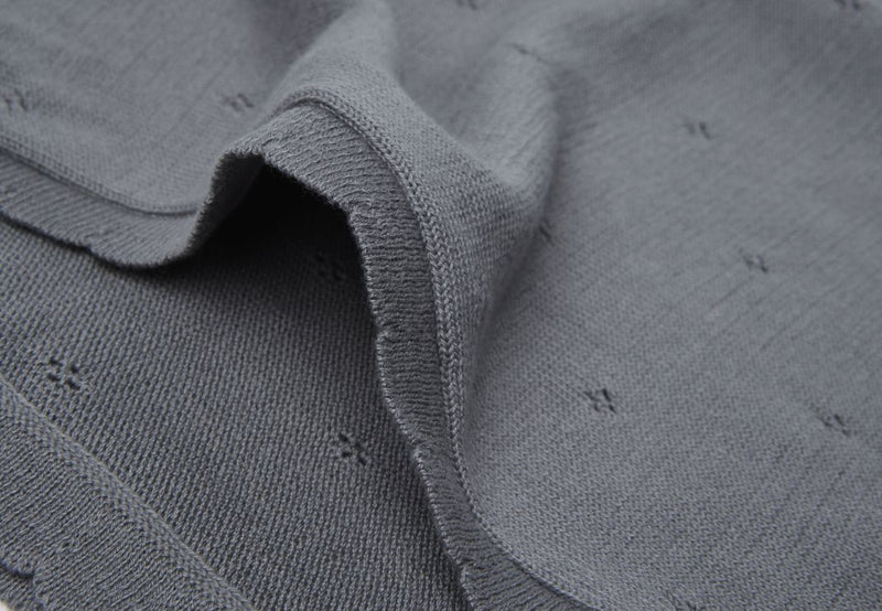 Blanket Pointelle Grey 75 x100