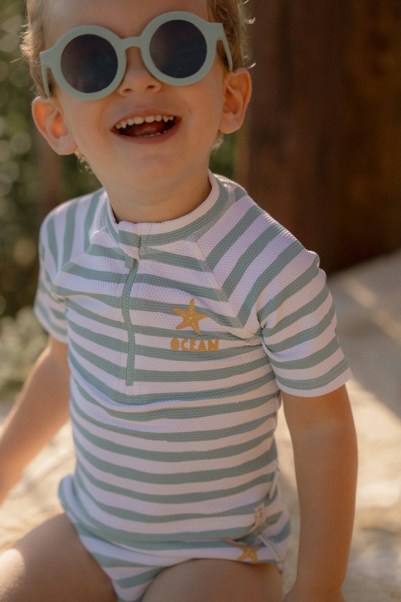 LD Swim Shirt Stripes Surf Blue