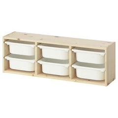 Trofast Wall Storage Combination + 6 boxes- Wood