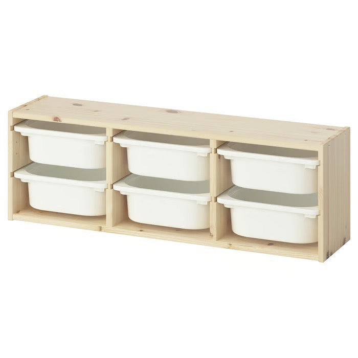 Trofast Wall Storage Combination + 6 boxes- Wood