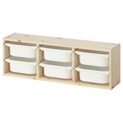 Trofast Wall Storage Combination + 6 boxes- Wood
