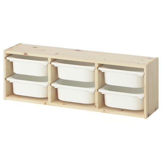 Trofast Wall Storage Combination + 6 boxes- Wood