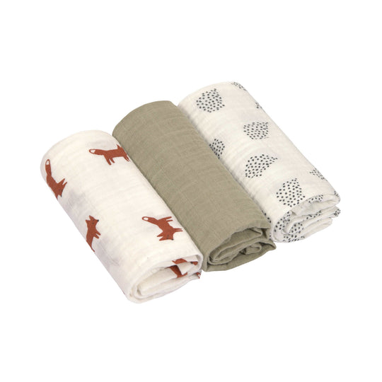 Swaddle & Burp Blanket Medium 3pc