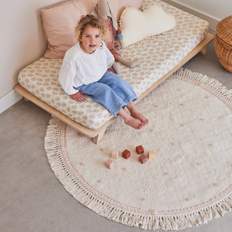 Rug Emma Dots Pink 130 x 130 cm