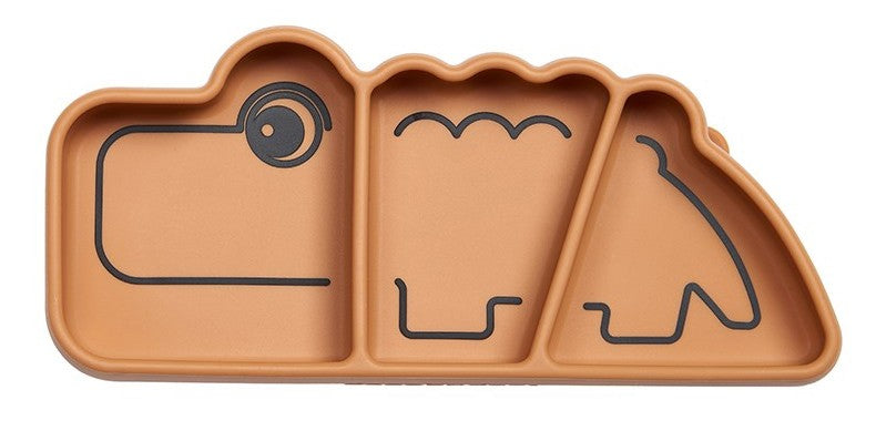 Stick & Stay Silicone Snack Plate Croco